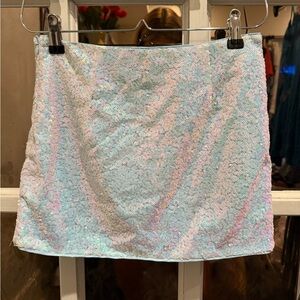 Finesse Iridescent Mini Skirt - Blue and Pink